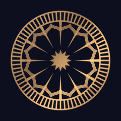 Luxurious golden color mandala design with background template vector