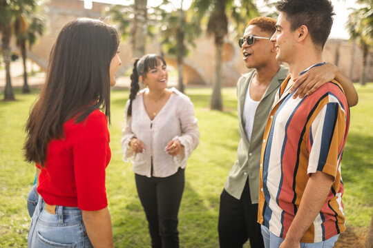 united by friendship. A day in the park with friends