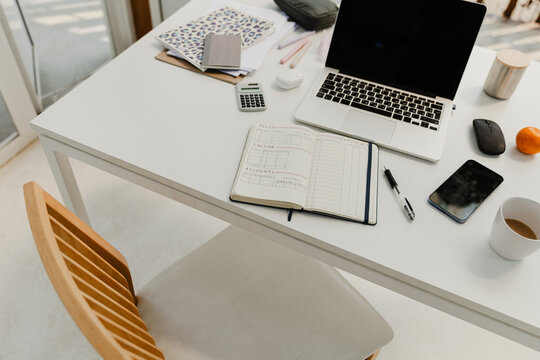 Stylish workplace on terrace