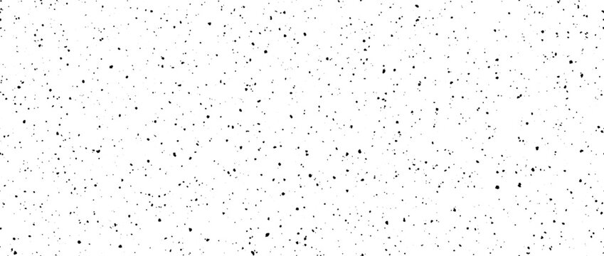 Seamless splashed dots texture. Black noise grain repeating pattern. Particles, splashes, drops, pieces, specks, speckles wallpaper. Random grunge gritty background. Vector backdrop