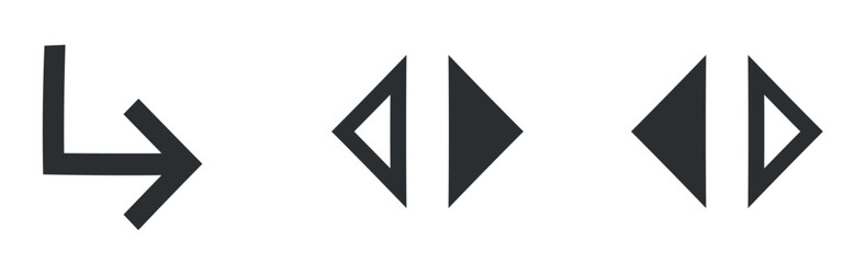 Set of 3 icons Navigation. Line icons collection. modern trend in the style. Linear icons set. Big UI icon set in a flat design. UX UI