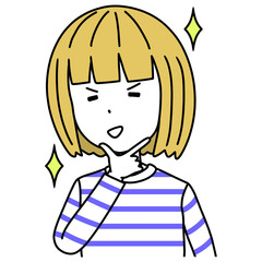 得意げな表情をした女性　イラスト