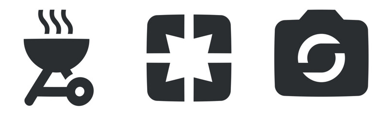 Set of 3 icons Social Network. Creative business solutions icon set. Set Quality icon. Linear icons set. Big UI icon set. UI and UX