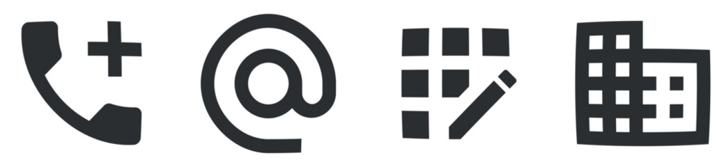 Set of 4 icons Communication. Vector collection thin line Web icon. Simple Set. for mobile and web. Thin filled icons pack. UI and UX