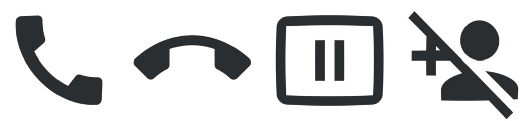 Set of 4 icons Communication. Creative business solutions icon set. modern trend in the style. Linear symbols set. Thin filled icons pack. UI and UX