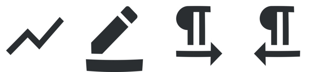 Set of 4 icons Editor. Vector collection thin line Web icon. Simple Set. for mobile and web. Big UI icon set in a flat design. UI and UX