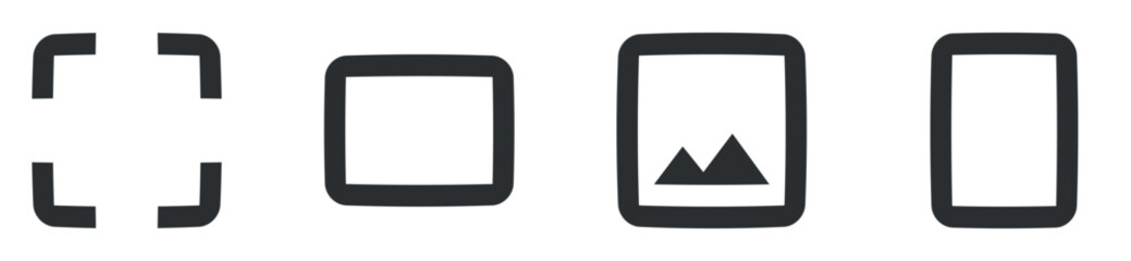 Set of 4 icons Image. Creative business solutions icon set. Set Quality icon. Linear symbols set. Thin filled icons pack. Vector illustration