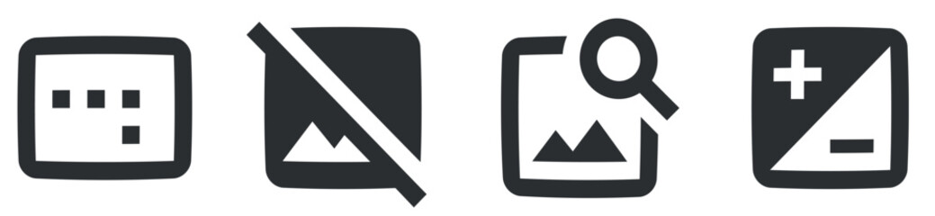 Set of 4 icons Image. Vector collection thin line Web icon. modern trend in the style. Linear icons set. Thin filled icons pack. Vector illustration