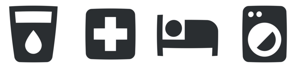 Set of 4 icons Maps. A set vector icons. Simple Set. for mobile and web. Thin filled icons pack. Vector illustration