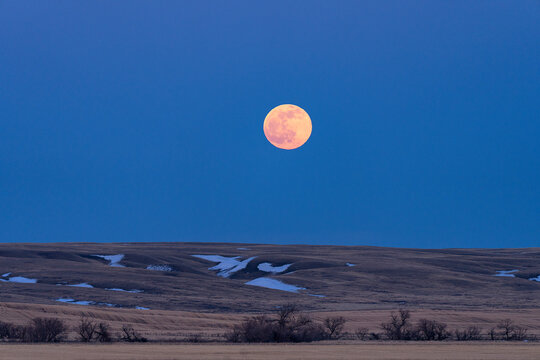 A full moon raises in Canada.