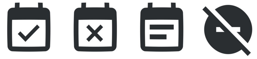 Set of 4 icons Notification. Vector illustration of thin line icons. Outline isolated signs. Linear symbols set. Thin filled icons pack. UX UI