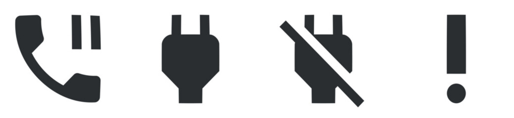 Set of 4 icons Notification. Line icons collection. Simple Set. Linear icons set. Thin filled icons pack. Vector illustration