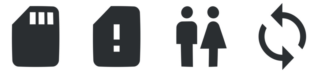 Set of 4 icons Notification. Vector collection thin line Web icon. Outline isolated signs. Linear symbols set. Big UI icon set. UX UI