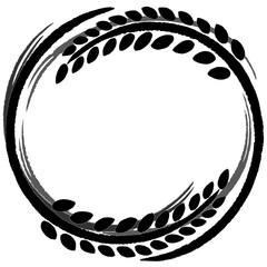 Rice plant black and white clipart PNG