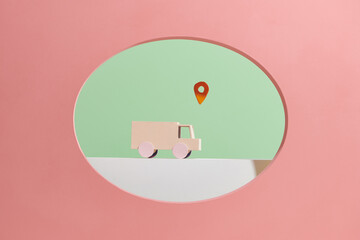 White truck for delivery and shipping service