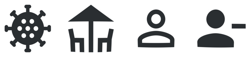 Set of 4 icons Social Network. Modern thin line icons. Set Quality icon. Linear icons set. Thin filled icons pack. UX UI