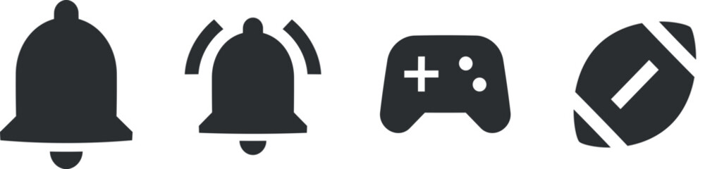 Set of 4 icons Social Network. Line icons collection. Outline isolated signs. Linear symbols set. Big UI icon set in a flat design. UI and UX