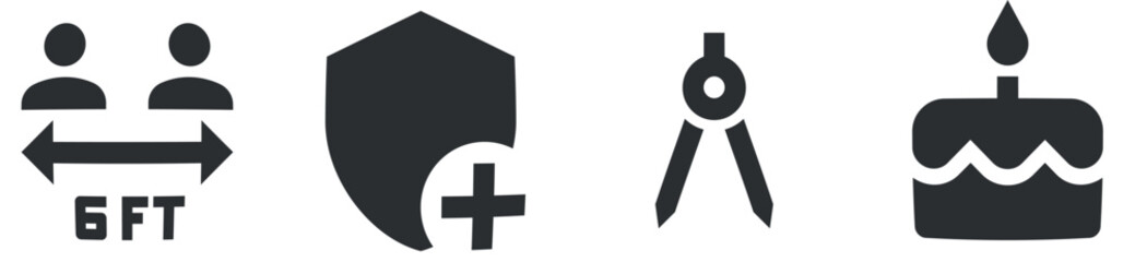 Set of 4 icons Social Network. Line icons collection. modern trend in the style. Linear icons set. Big UI icon set. UI and UX