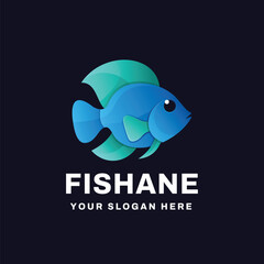 Obraz premium Fish Gradient Logo Vector Icon Illustration