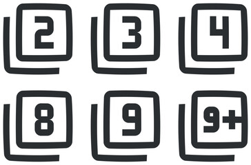 Set of 6 icons Image. Vector collection thin line Web icon. modern trend in the style. Linear icons set. Big UI icon set in a flat design. UI and UX