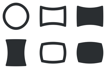 Set of 6 icons Image. Vector collection thin line Web icon. Simple Set. Linear symbols set. Big UI icon set in a flat design. UX UI