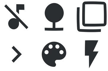 Set of 6 icons Image. Line icons collection. modern trend in the style. Linear symbols set. Big UI icon set. UI and UX