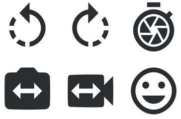 Set of 6 icons Image. Modern thin line icons. modern trend in the style. Linear icons set. Thin filled icons pack. UX UI