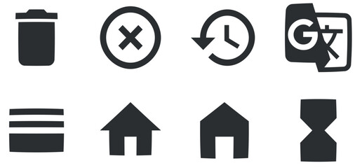 Set of 8 icons Actions. Vector illustration of thin line icons. Set Quality icon. for mobile and web. Big UI icon set in a flat design. UX UI