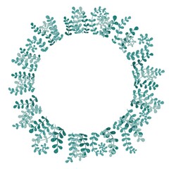 ivy fern leaves wreath watercolor illustration for decoration on tropical forest, organic life style and natural concept.