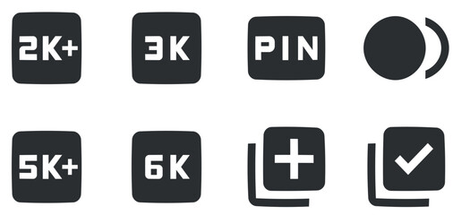 Set of 8 icons Audio and Video Modern thin line icons. modern trend in the style. for mobile and web. Big UI icon set in a flat design. Vector illustration