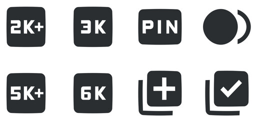 Set of 8 icons Audio and Video Modern thin line icons. modern trend in the style. for mobile and web. Big UI icon set in a flat design. Vector illustration