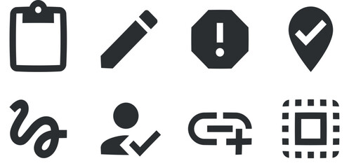 Set of 8 icons Content. Vector collection thin line Web icon. Outline isolated signs. for mobile and web. Big UI icon set. UX UI