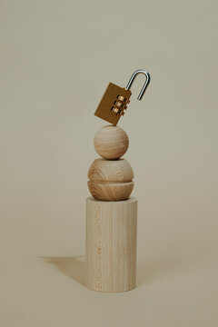 unlocked golden combination lock