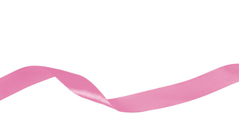 pink ribbon on transparent background, elements PNG image.	