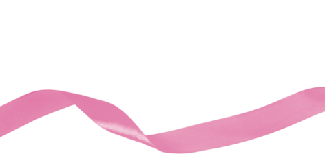pink ribbon on transparent background, elements PNG image.	