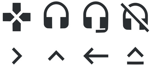 Set of 8 icons Hardware. Vector collection thin line Web icon. Simple Set. Linear icons set. Big UI icon set. Vector illustration