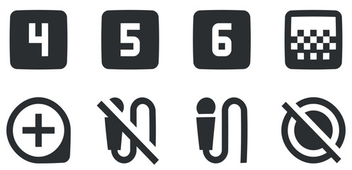 Set of 8 icons Image. Modern thin line icons. modern trend in the style. for mobile and web. Thin filled icons pack. UX UI
