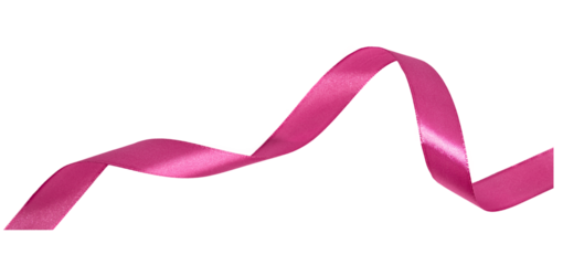 hot pink ribbon on white background transparent, elements PNG