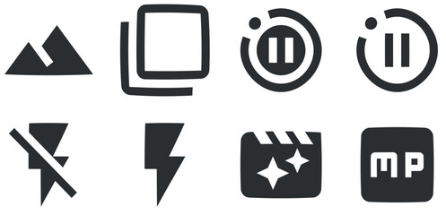 Set of 8 icons Image. Modern thin line icons. Set Quality icon. Linear icons set. Big UI icon set. UX UI