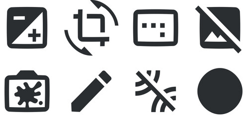 Set of 8 icons Image. Line icons collection. Simple Set. for mobile and web. Thin filled icons pack. UX UI