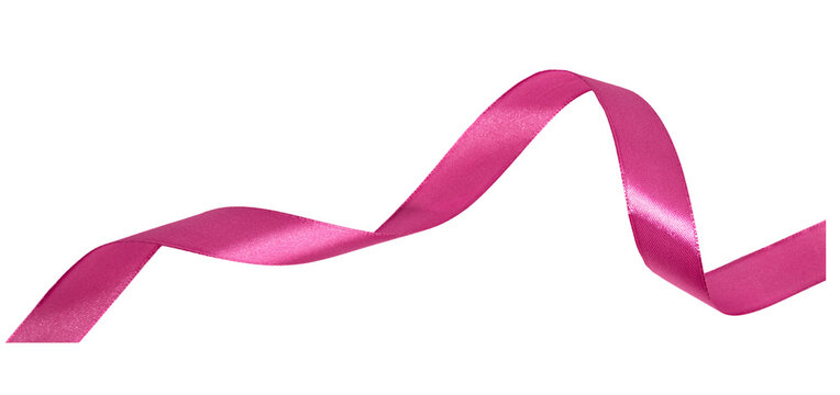 hot pink ribbon on white background transparent, elements PNG