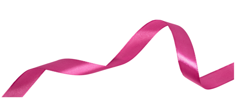 hot pink ribbon on white background transparent, elements PNG - Powered by Adobe