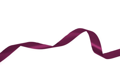 purple color ribbon on transparent background, PNG image.	