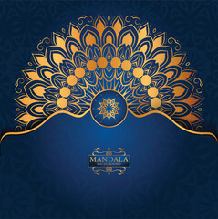 Luxury gold arabesque pattern in mandala background arabic islamic east style premium vector