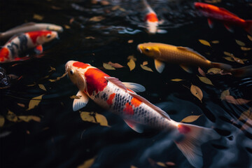 koi fish in clear water