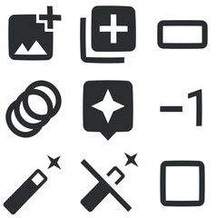 Set of 9 icons Hardware. A set vector icons. Set Quality icon. Linear icons set. Big UI icon set. UI and UX