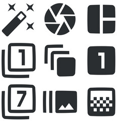 Set of 9 icons Hardware. Vector illustration of thin line icons. modern trend in the style. Linear icons set. Big UI icon set. UI and UX