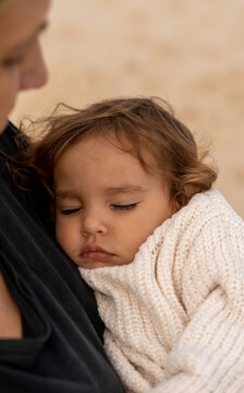 Sleeping baby at the beach