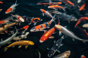 koi fish in clear water