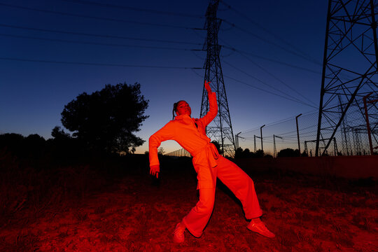 Cool woman in evening